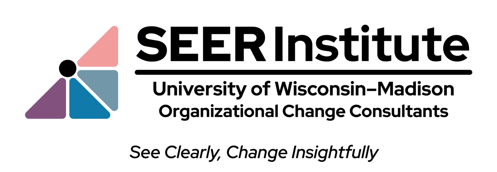 SEER Institute logo. University of Wisconsin-Madison. Organizational Change Consultants. See Clearly, Change Insightfully.